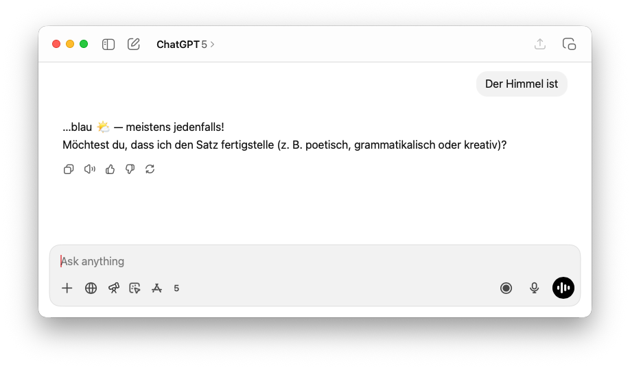 Bild eines einfachen Prompts