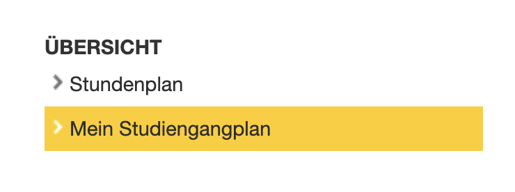 Menüpunkt Studiengangpläne