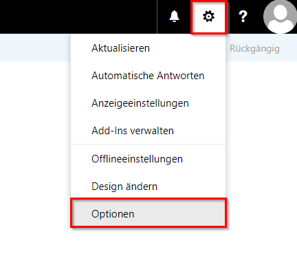 Wählen Sie in der Menüleiste den Punkt Einstellungen - Optionen aus.