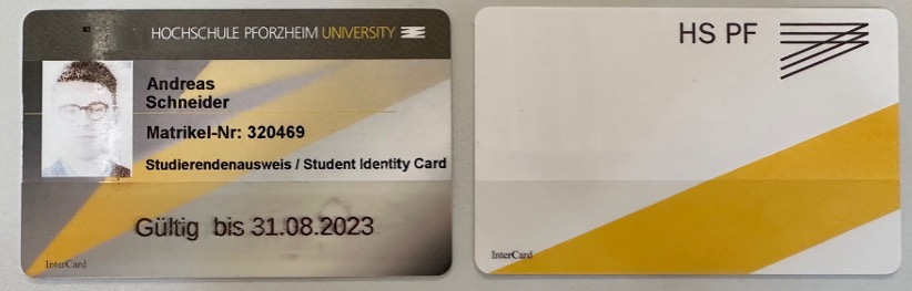 Übersicht des optischen Erscheinung des Ausweises