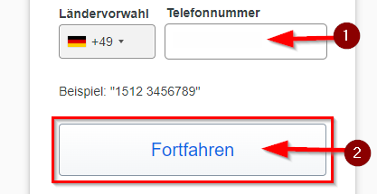 Telefonnummer eingeben