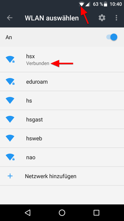 WLAN Android Schritt 5