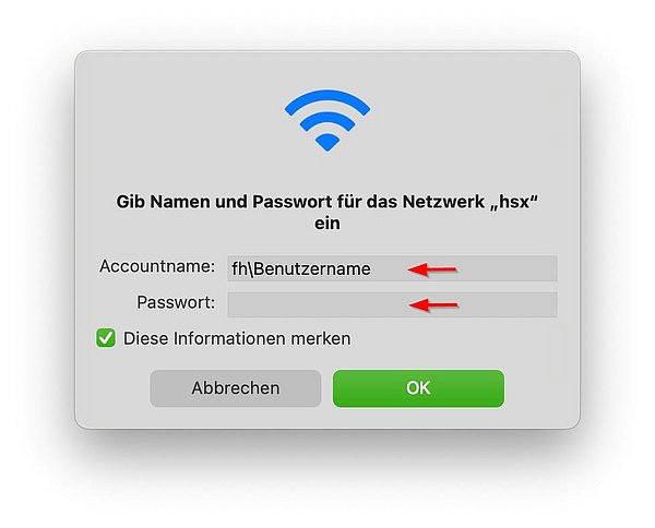 WLAN macOS Schritt 2