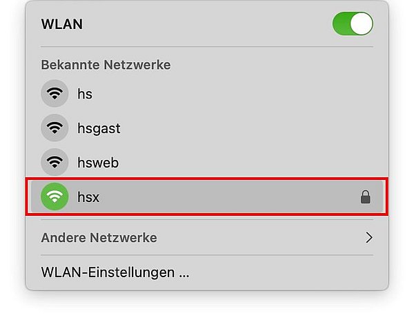 WLAN macOS Schritt 4