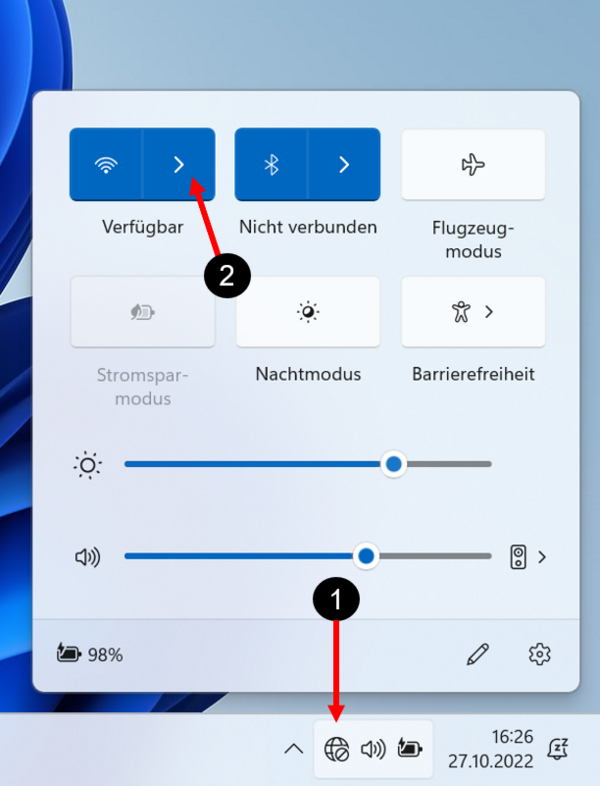WLAN Windows 11 Schritt 1